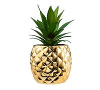 Pot artificiel pour plante artificielle - 19,8 cm - Pot en porcelaine en forme d'ananas - Décoration de la maison et du jardin.