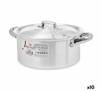 Pot avec couvercle argenté aluminium (10 pièces)