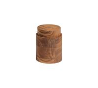 Pot avec couvercle en bois d'acacia marron, rond - Woood, Opal - Ø9xH12 cm