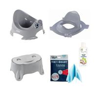 Pot Bébé + Réducteur De Wc + Marchepied Antidérapant + Matelas A Langer Jetables + Mousse Désinfectante