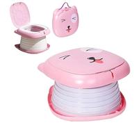 Pot Bebe Toilette Portable, 4en1 Pot Pliable Enfant Voyage, Siège de Toilette Pliable pour Enfants, Mini Toilette Enfant, Pot Portable pour Voyage, Pratique pour Voyage et Maison, Rose