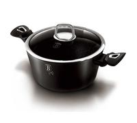 Berlinger Haus, Casserole avec couvercle, 20 cm, en aluminium forgé, revêtement en marbre antiadhésif à 3 couches, Poignée ergonomique, Convient à tous les types de plaques de cuisson