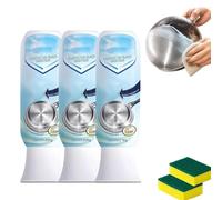 Pot Bottom Black Stain Remover, Stainless Steel Cleaner for Pots and Pans, Cookware Bottom Cleaning Cream for Grease, Burnt Residue and Kitchen Stains (3pcs)