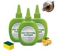 Pot Bottom Stain & Grime Remover, Powerful Burnt Residue Remover Paste, Stainless Steel Burnt Pot Cleaner, Multi Purpose Powerful Cleaner for Cookware, Ovens, Stovetops (3pcs)