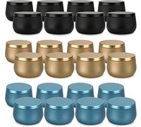 Pot Bougie Vide 24 Pots pour La Fabrication de Bougies, Mini Pots de 8oz, Kits de Fabrication de Bougies DIY, Pots de Stockage de thé Séché, Bonbons, Épices, Cadeaux