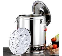 Pot Bouillant-réchauffeur électrique Commercial équipé D’un Robinet 50L | Construction Robuste en Inox, Fonction ébullition-cuisson Intégrée, Température Ajustable, Minuterie
