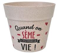 Pot/Cache Pot Bambou 13.8x12 Quand on seme...