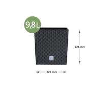 Pot carré 4 L en rotin Rato Low, cache-pot décoratif