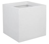 Pot Carré Graphit Up - Blanc Cérusé - 29.5x29.5x29.5 - 21l - Eda Plastiques - Intérieur Et Extérieur