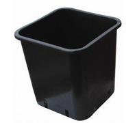 Pot carré noir 24x24x28.3cm - 11L en plastique