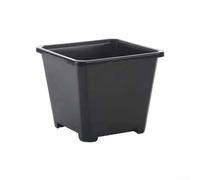 Pot carré robuste en plastique noir avec trou de drainage pour cultiver des herbes, des plantes grasses, des cactus et dans des environnements à espace limité (10 brides)