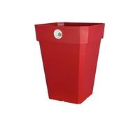Pot carré Soleilla en plastique 39x39x53cm - 49l - Rouge