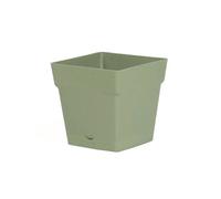 Pot Carré Toscane Avec Réserve D'eau 3.4l - 18x18cm - Vert Laurier - Eda Plastiques
