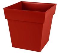 Pot Carré Toscane Rouge Rubis - 39x39x39cm 38l - Eda Plastiques