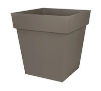 Pot Carré Toscane Taupe - 49.5x49.5x52.5 87l - Eda Plastiques