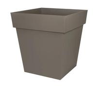 Pot Carré Toscane Taupe - 49.5x49.5x52.5 87l - Eda Plastiques
