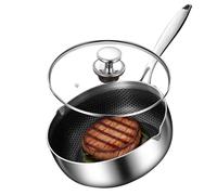 Pot Chauffe-lait - Marmite En Acier Inoxydable, Ustensiles De Cuisine À Motif Nid D'abeille | Complément Alimentaire Pour Petit Déjeuner Domestique Pour Bébé, Pour Café, Nouilles, Cuisine, Restaurant