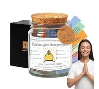 Pot coloré avec des notes bibliques - Vase avec des notes de dévotion, différentes humeurs Notes bibliques | Bocal en verre avec des notes de la Bible chrétienne, de pot en papier coloré
