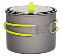 Pot compact en aluminium anodisé dur pour camping 1 2 L avec poignée pliable et fond plat adapté pour faire bouillir de l'eau et chauffer les aliments à l'extérieur