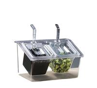 Pot Confiture Plateau de bassin carré transparent en plastique avec couvercle, boîte d'assaisonnement for confiture, plateau de magasin de thé au lait, poêle de rangement avec plateau à support(Pink)