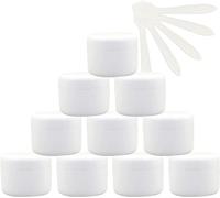 pot cosmétique, 12 pièces avec couvercle à vis, petit Pot doublure intérieure for baume lèvres en Gel de voyage cosmétique + 5 spatules(White,30ml)