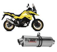 MIVV silencieux Slip-On Oval S.042.LX2 homologué pour Suzuki V‑Strom 1000/XT-1050/XT argenté