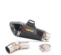 pot d échappement moto Pour Kawasaki ER6N ER-6N 51mm Moto tuyau d'échappement silencieux échappement tuyau de connexion avant lien tuyau Moto mi tuyau accessoires (Color : F)