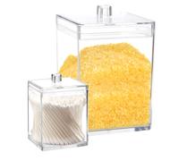 Pot d'apothicaire en plastique transparent Youngever de forme carr e (15 onces et 60