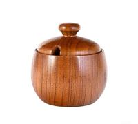 Pot d'assaisonnement en bois de jujube massif fini à la main pour une utilisation quotidienne dans l'organisation du sucre et des épices (jar)