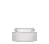 Pot de 100 ml « Édition Platine », verre, givré, ouverture : fermeture à vis
