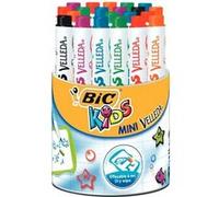 BIC Feutres effaçables à sec Kids Mini Velleda – pointe conique fine – pot 24 couleurs assorties