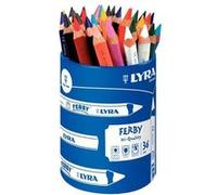 Pot de 36 crayons de couleur triangulaires gros modules LYRA Ferby - assortis G