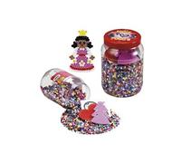 Pot de 7000 Perles et 2 petites plaques princesses et cœur Hama