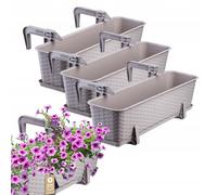 Pot de balcon KADAX avec base et poignées, 60 cm, bonbons, paquet de 3