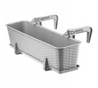 Pot de balcon KADAX avec base, pot, 60 cm, avec supports, gris clair