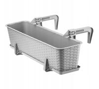 Pot de balcon KADAX avec support, jardinière, 60 cm, avec supports, gris clair