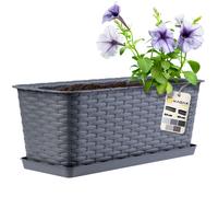 Pot de balcon KADAX avec support, jardinière, 40 cm, graphite