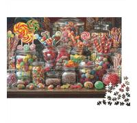 Pot de Bonbons Puzzle 1000 pièces pour Adultes Pots Sucettes Bonbons Défiant Difficile Premium Épais Robuste Vibrant Relaxation Antistress 52x38cm/1000pcs