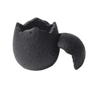 Pot de bougie en béton vide,bol de bougeoir en béton - Bougeoir chauffe-plat en forme d'œuf - Pot de bougie en béton, boîte à bibelots, support de rangement pour bijoux, brosse de maquillage, succulen