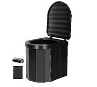 Pot de camping pour adultes | Siège de toilette pliable d'extérieur - Toilettes de voiture portables avec 15 sacs poubelle et sac de rangement, siège de toilette seau pour voyage, camping