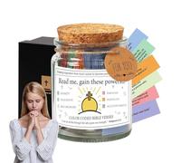 Pot de cartes chrétiennes - Notes bibliques faites à la main de 3,54 pouces, pot avec messages scripturaires, verset inspirante avec ensemble de papier réfléchi | Collection de cadeaux spirituels