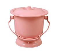 Pot de Chambre avec Couvercle Anti-éclaboussures, Bassin Crachoir Portable pour Enfants et Adultes, Poignée Pratique, Plastique, Rose