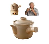 Pot de chambre chinoise en faïence non émaillée avec couvercles, pour la cuisson de la soupe, la cuisson et l'ébullition, 3 000 ml (2 L)