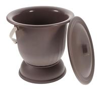 Pot de Chambre Domestique Couvercle, Base Haute, Plastique Marron