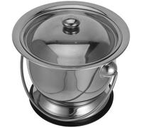 Pot de Chambre en Acier Inoxydable pour Patients et Femmes Enceintes | Usage Domestique et Soins, Facile à Nettoyer, Hygiénique, Finition Argentée, pour Maison, Camping et Voiture