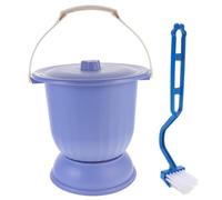 Pot de Chambre Marron à Couvercle, Base Haute, Plastique Domestique