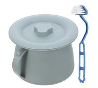 Pot de Chambre Portable avec Couvercle, Brosse, 1,5 L Vert Clair | PP Épais, Surface Lisse, Transport Facile, pour Déplacements Nocturnes, Voiture et Aidants
