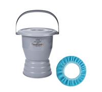 Pot de chambre unisexe, urinoir avec siège de toilette, seau à urine avec poignée de couvercle, pot portable for femmes, hommes et personnes âgées(Grijs,27.5cm)