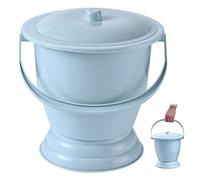 Pot de chambre urinoir de chevet portable avec couvercle et poignée seau chaise percée à forte capacité charge seau à