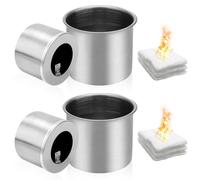 Pot de Combustion Bioéthanol, Citerne Universelle en Acier Inoxydable pour Cheminée de Table, avec Laine de Verre pour Bioéthanol, Set de Pots de Combustion éthanol pour Balcons et Terrasses